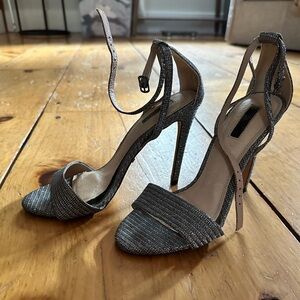 Topshop silver glitter stilettos